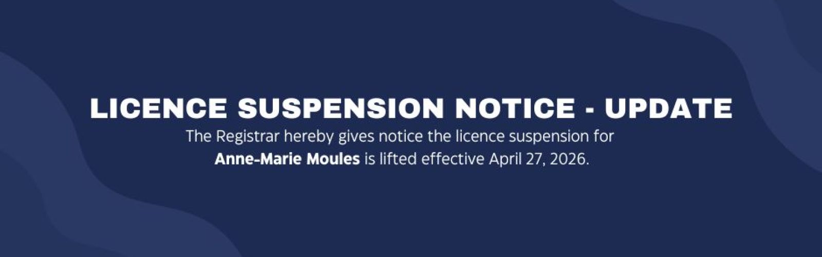 Anne Marie Moules Suspension Banner